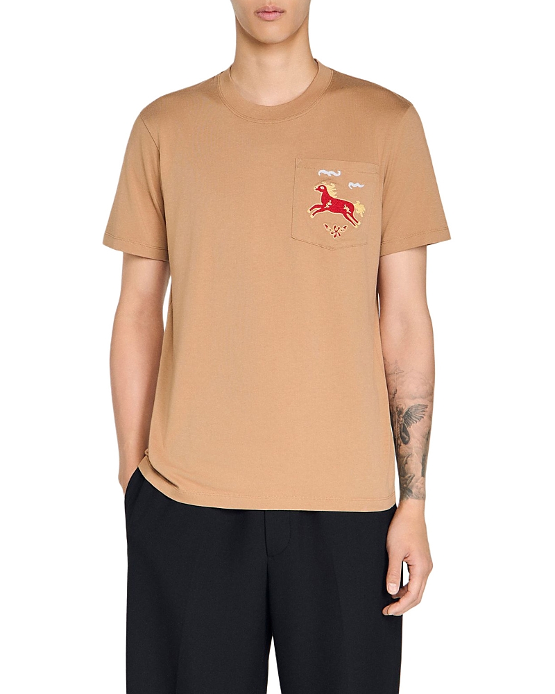 Sandro Embroidered Horse Cotton Tee