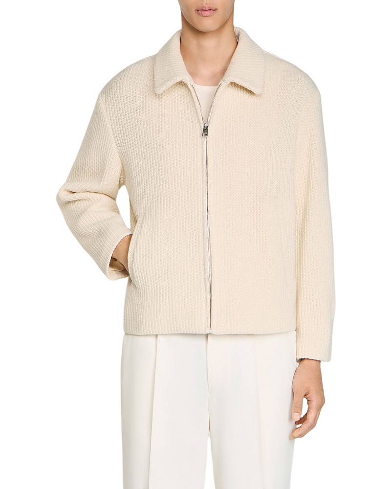 Sandro Minimal Knit Effect Jacket