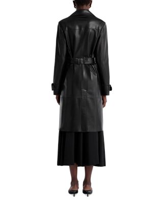 Tate Leather Belted Coat