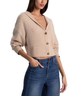 Corey Hooded Cashmere Cardigan Sweater 