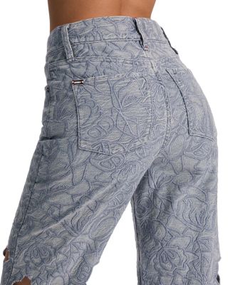 Chic High Rise Embroidered Eyelet Jeans in Rockstblue