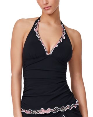 Palmita Halter Tankini & Palmita Tricolore Side Slit Skirted Bottom
