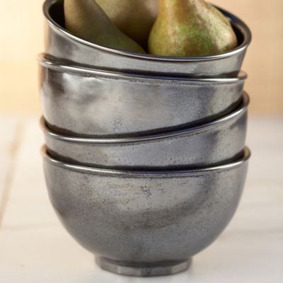 Pewter Stoneware Cereal/Ice Cream Bowl