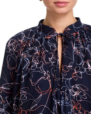 Malva Linework Floral Nanette Top