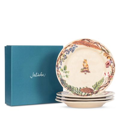 Forest Walk Caf&eacute; Au Lait Dessert/Salad Plate, Assorted Set 4