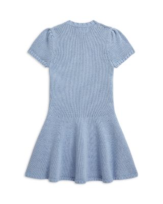 Girls' Flag Intarsia Cotton Sweater Dress - Little Kid