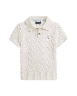 Boys' Cable Knit Cotton Polo Sweater - Little Kid
