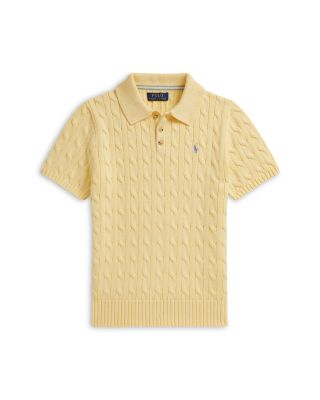 Boys' Cable Knit Cotton Polo Sweater - Big Kid