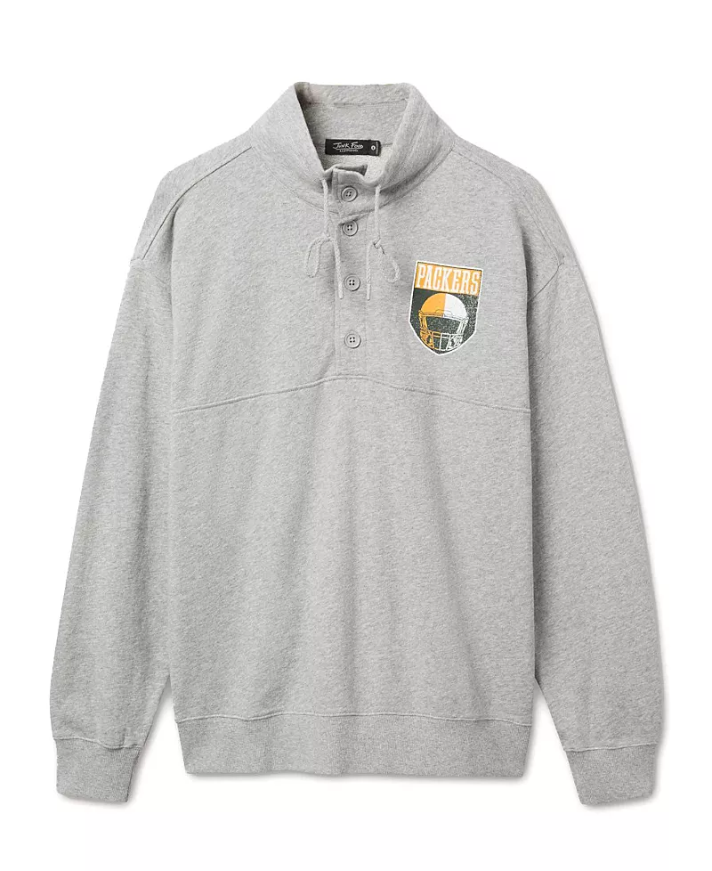 Junk Food Clothing Unisex Nfl Green Bay Packers Slant 1/4 Button Up Fleece