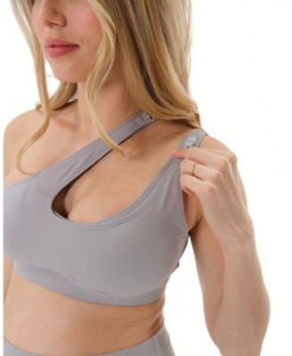 Women's One-Shoulder with Easy-Release Breastfeeding Clips Cross Body Nursing Bra