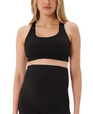 Women's High Impact with Easy-Release Breastfeeding Clips Racer Back Maternity & Nursing Sports Bra
