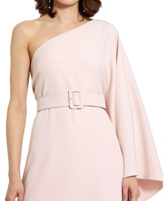  Crepe One Sleeve Belted Kaftan Dress