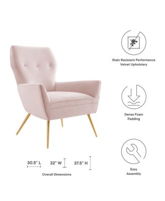  Renata Button Tufted Performance Velvet Armchair