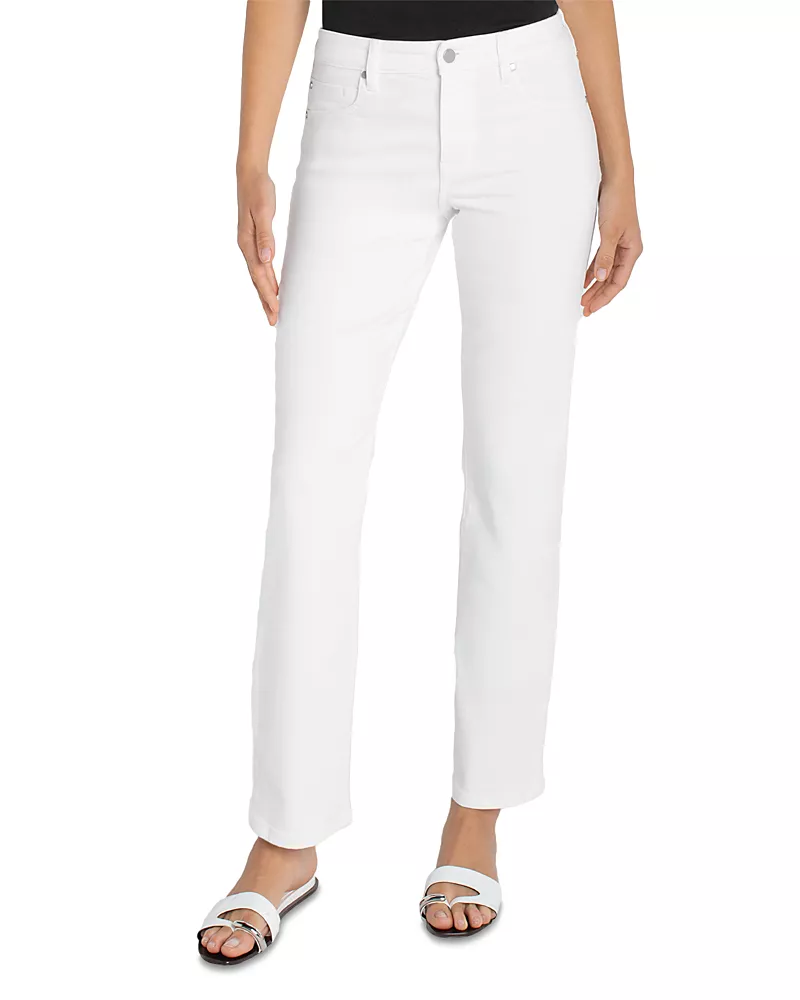 Liverpool Los Angeles Kennedy Mid Rise Straight Jeans in Bright White