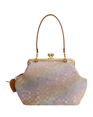 Kisslock Frame Medium Crystal Signature Jacquard Hobo Bag