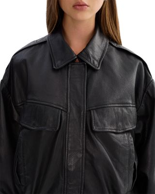 Trevanna Leather Bomber Jacket