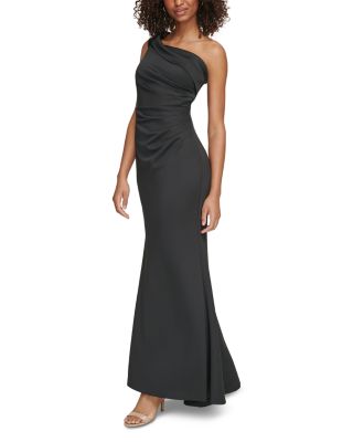 One Shoulder Satin Gown