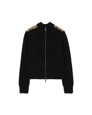  Check Patch Wool Cashmere Cardigan