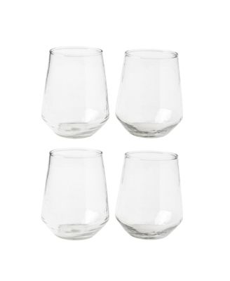 Handblown Hammered Glass Water Tumbler, Set of 4
