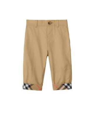 Boys' Check Turn-up Cotton Trousers - Baby, Little Kid
