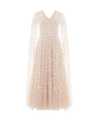 Clover Cape Sleeve Ankle Gown