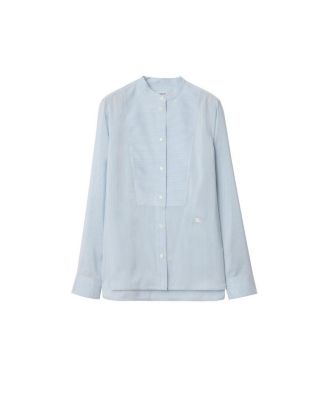  Relaxed Fit Striped Silk Poplin Shirt