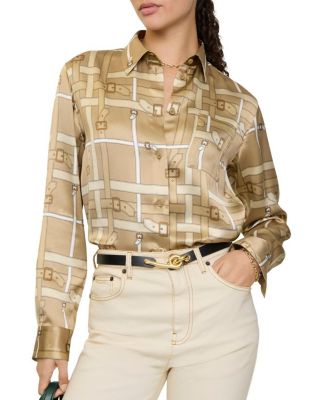  Regular Fit Belt Check Viscose Shirt