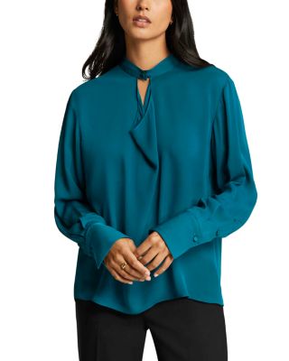 Silk Button Neck Top