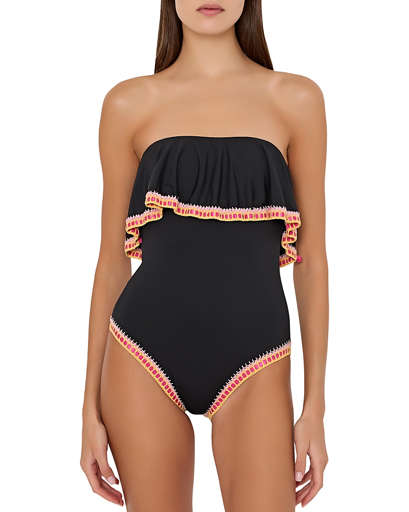 Milly Strapless Crochet Ruffle One Piece Swimsuit