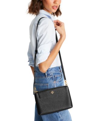 Small Kira Pebbled Leather Top-Zip Crossbody