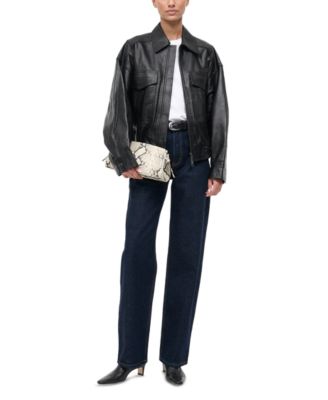 Maude Snake Embossed Leather Convertible Crossbody Clutch