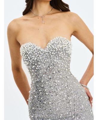  Noelle Sequin Faux Pearl Embellished Maxi Dress