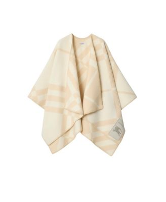  Check Wool Cashmere Cape