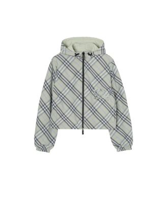 Cropped Reversible Check Jacket