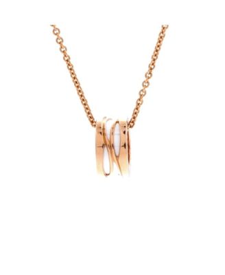 B.Zero1 Design Legend Zaha Hadid Pendant Necklace 18K Rose Gold with Ceramic, 15.25 - 18"