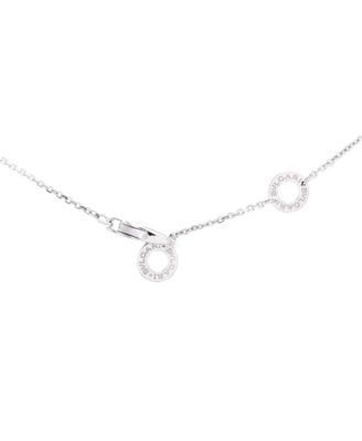 Small Divas' Dream Pendant Necklace 18K White Gold with Diamonds, 16.25 - 17.25"