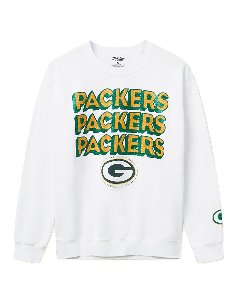 Junk Food Clothing Unisex Nfl Green Bay Packers Repeat Bling Flea Market Crew Fleece