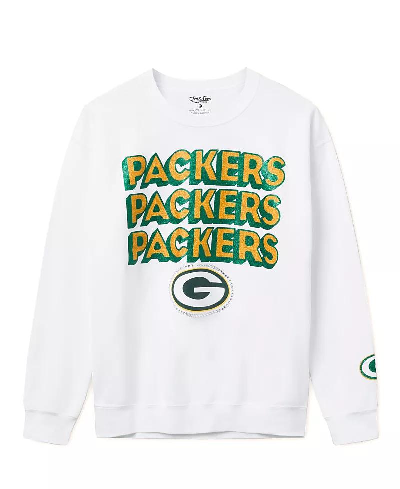 Junk Food Clothing Unisex Nfl Green Bay Packers Repeat Bling Flea Market Crew Fleece