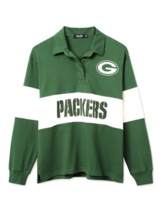  Women's NFL Green Bay Packers Rugby Long Sleeve Sweater
