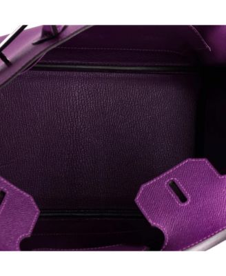 Birkin 30 Handbag Purple Epsom with Palladium Hardware