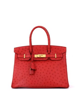 Birkin 30 Handbag Pink Ostrich with Gold Hardware