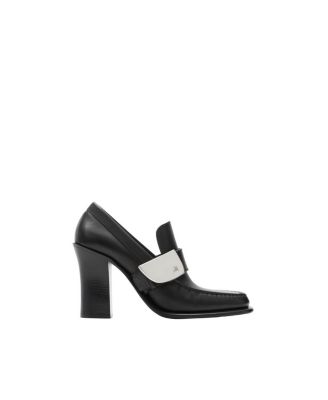  Women's Leather London Shield High Heeled Loafers