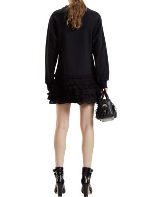 Sweatshirt Georgette Ruffle Combo Dress