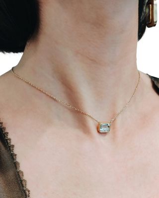 18K Yellow Gold Diamond Esmeralda Shaker Necklace, 15-15.5"