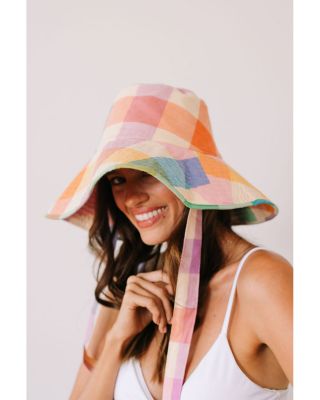 Beachy Rainbow Plaid Bucket Hat