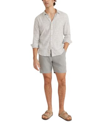 Selvage Striped Long Sleeve Button Front Shirt