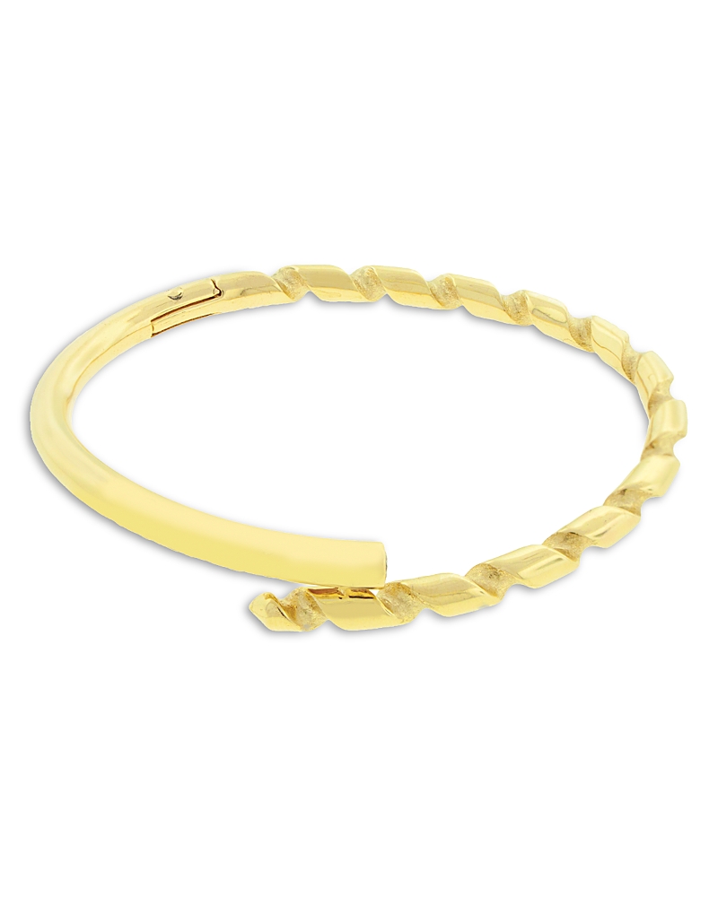 Luis Morais Men's 14K Yellow Gold Deeper Journey Diamond Drill Bit Bangle Bracelet