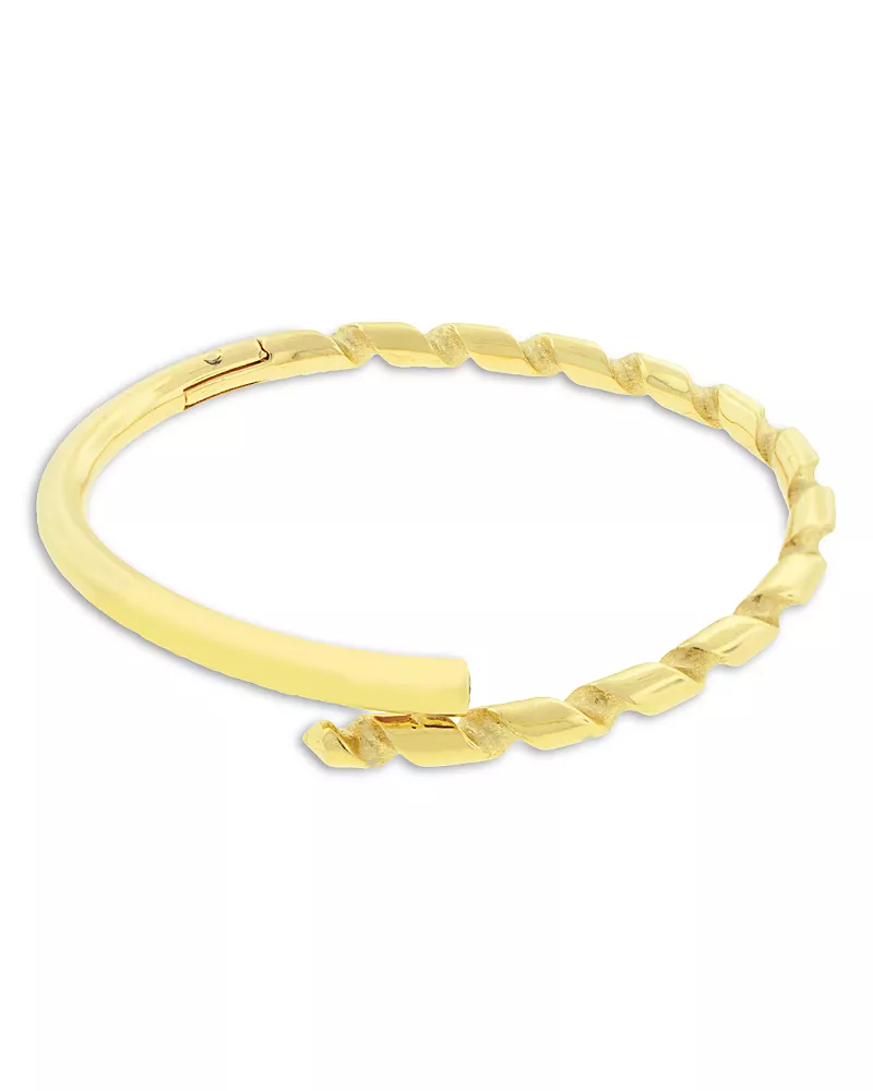 Luis Morais Men's 14K Yellow Gold Deeper Journey Diamond Drill Bit Bangle Bracelet