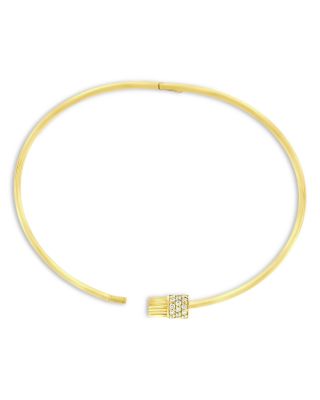 Men's 14K Yellow Gold Deeper Journey Diamond Pav&eacute; Threaded Screw Bangle Bracelet