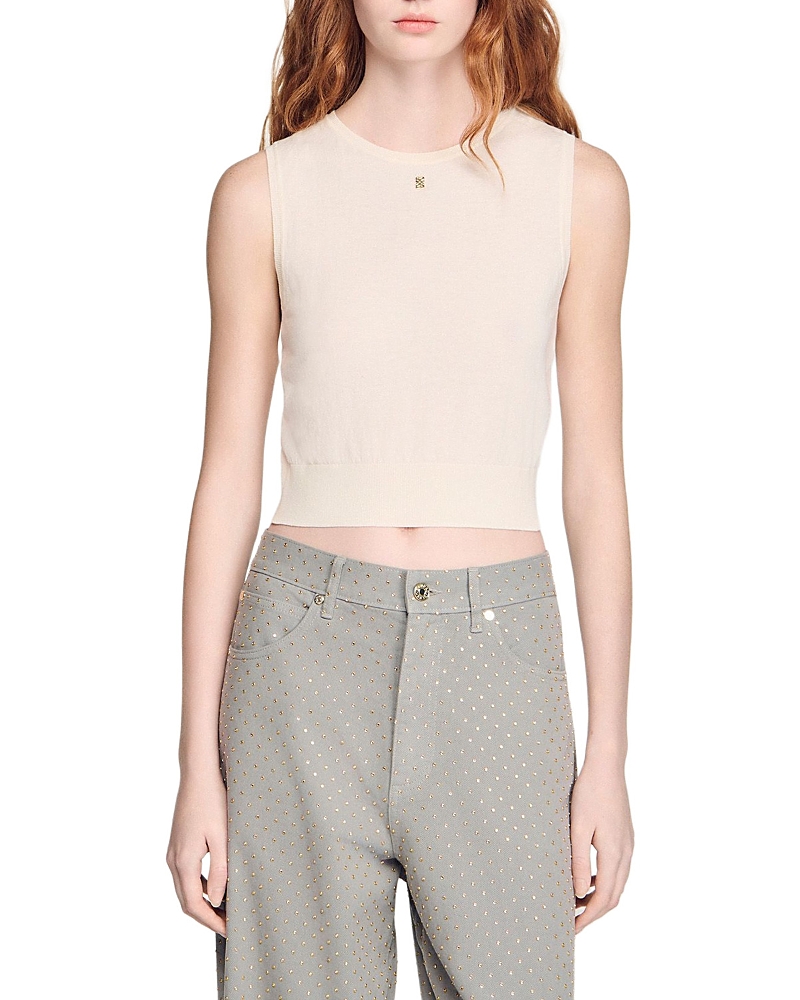 Sandro Sleeveless Cropped Top
